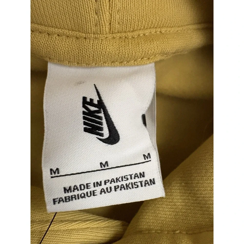 NEW Nike Solo Swoosh Fleece Pullover Hoodie Yellow Men's Size Medium DX1355-700
